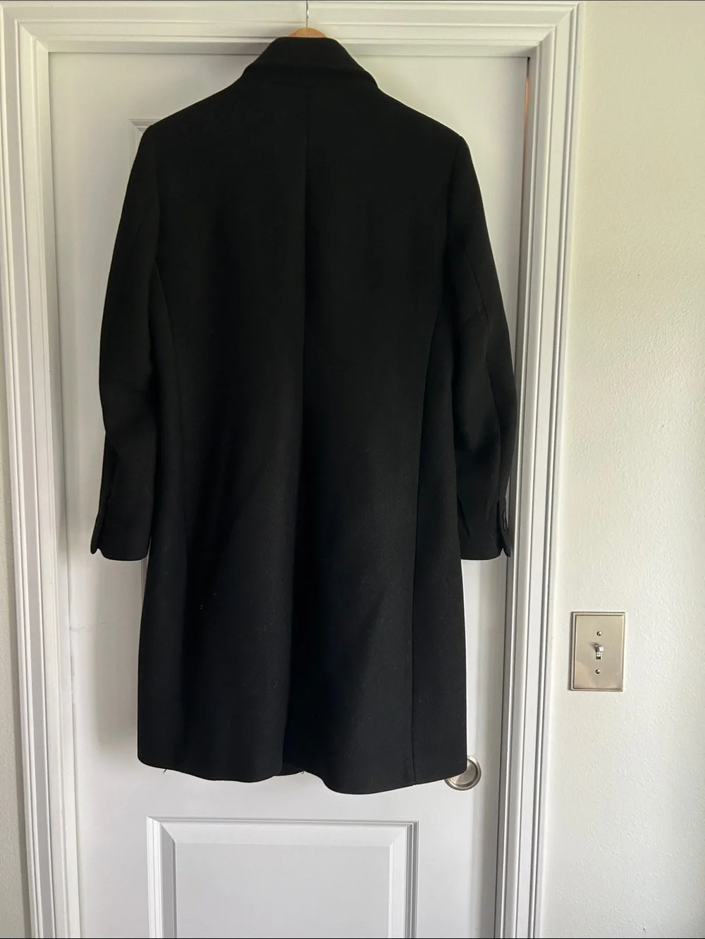 Zara Black Wool-Blend Pea Coat